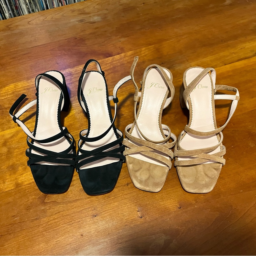 2 Pairs J.CREW Suede Sandals Size 6